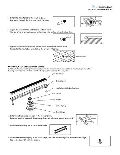 Dawn SCO050504 Colorado River Series Square Shower Drain, 5-Inch