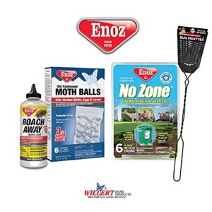 Enoz No Zone Roach Away Boric Acid Powder, Kills Cockroaches, Silverfish, and Ants (Pack of 6)