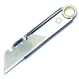 Screwpop Ron's Utility Knife 3.0 for Keychain and Carabiner Attachment also Magnetizes to (Appliances | Machines | Tool Boxes | Filing Cabinets | Metal Surfaces | Etc.) Stainless Steel