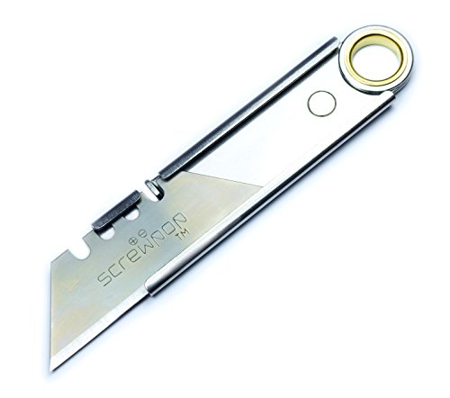 Screwpop Ron's Utility Knife 3.0 for Keychain and Carabiner Attachment also Magnetizes to (Appliances | Machines | Tool Boxes | Filing Cabinets | Metal Surfaces | Etc.) Stainless Steel