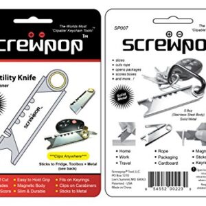Screwpop Ron's Utility Knife 3.0 for Keychain and Carabiner Attachment also Magnetizes to (Appliances | Machines | Tool Boxes | Filing Cabinets | Metal Surfaces | Etc.) Stainless Steel
