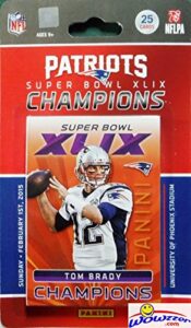 2015 panini new england patriots super bowl 49 champions limited edition factory sealed 25 card set with 3 tom brady cards, malcolm butler rc, rob gronkowski, super bowl moments cards & many more!