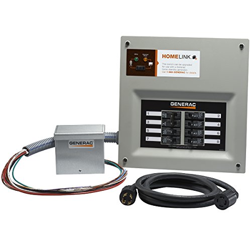 Generac 6854 HomeLink Upgradeable 30 Amp Transfer Switch Kit - Convenient and Reliable Power Solution for Homes - 10' Cord and Aluminum Power Inlet Box