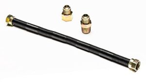 dreffco 24'' x 3/4'' high capacity gas flex line - premium quality black non-whistle fire pit, fireplace, dryer gas line - perfect gas line for ng or lp fire pits - versatile usage - easy installation