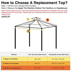 Yescom 8'x8' UV30+ Gazebo Canopy Replacement Top Cover Grey for Dual Tier Outdoor Patio Garden Tent Y0088T09