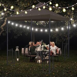 Yescom 8'x8' UV30+ Gazebo Canopy Replacement Top Cover Coffee Liqueur for Dual Tier Outdoor Patio Garden Tent Y0018T10
