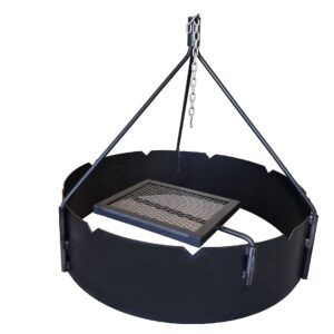 Fire Ring King -36" FireRing + Tri Pod & Swing Grate