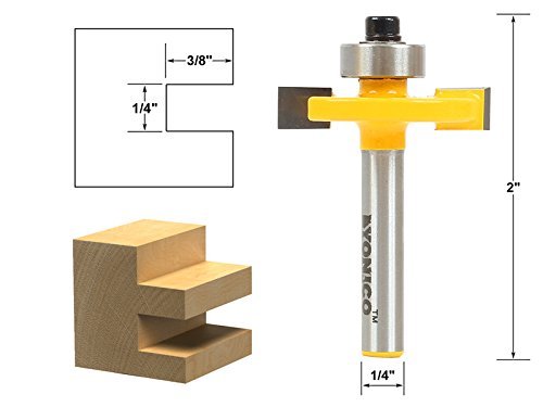 YONICO Slot Cutter Router Bit 1/4-Inch Height X 3/8-Inch Depth 1/4-Inch Shank 14184q