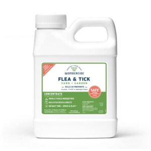 wondercide - flea and tick spray concentrate for yard and garden with natural essential oils – kill, control, prevent, fleas, ticks, mosquitoes and insects - safe around pets, plants, kids - 16 oz
