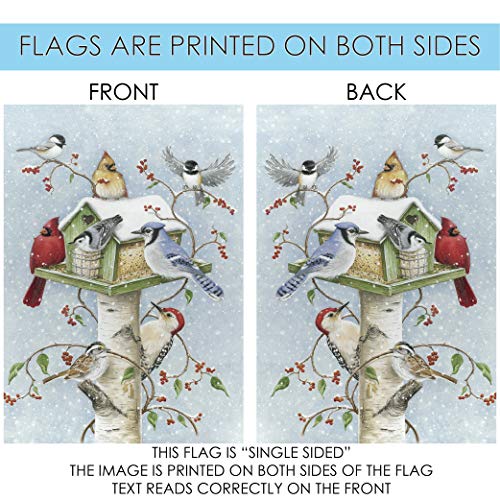 Toland Home Garden 12x18 Inch Double Sided Garden Flag Winter Flag, Winter Birds Winter Garden Flag House Flag For Outdoor Yard Decoration