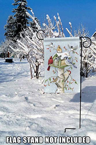 Toland Home Garden 12x18 Inch Double Sided Garden Flag Winter Flag, Winter Birds Winter Garden Flag House Flag For Outdoor Yard Decoration