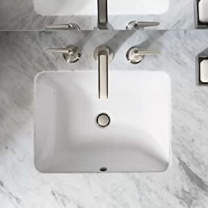 KOHLER 20000-0 Caxton Rectangle Undermount Bathroom Sink, 20-1/4" W x 15-11/16" L, White