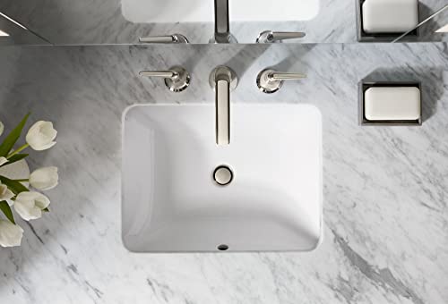 KOHLER 20000-0 Caxton Rectangle Undermount Bathroom Sink, 20-1/4" W x 15-11/16" L, White