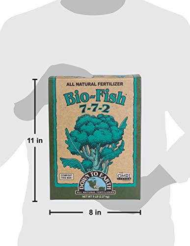 Down to Earth Organic Bio-Fish Fertilizer Mix 7-7-2, 5 lb