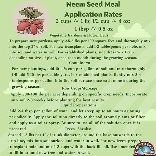 Down to Earth Organic Neem Seed Meal Fertilizer Mix 6-1-2, 5 lb