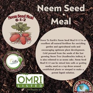 Down to Earth Organic Neem Seed Meal Fertilizer Mix 6-1-2, 5 lb