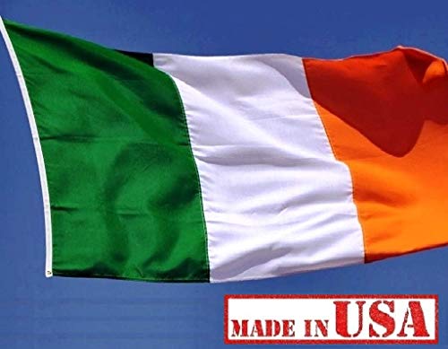 US Flag Factory 3x5 FT Ireland Irish Flag (Sewn Stripes) Outdoor SolarMax Nylon - Made in America - Premium Quality