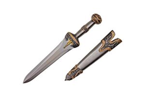 wuu jau h-73 roman dagger with scabbard, 14", brass finish