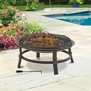 Endless Summer WAD15121MT Brushed Copper Wood Burning Outdoor Firebowl