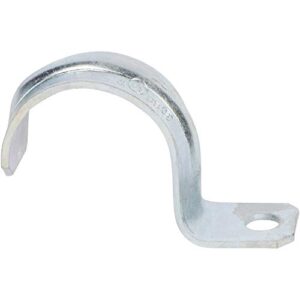 morris products emt pipe strap – 1 hole – 3/4 inch - secures emt conduit - zinc-plated steel - reinforced rib, hole – snap-on installation - 100 pieces
