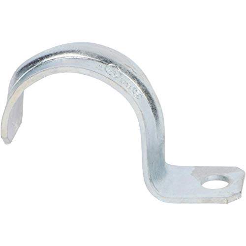 Morris Products EMT Pipe Strap – 1 Hole – 3/4 Inch - Secures EMT Conduit - Zinc-Plated Steel - Reinforced Rib, Hole – Snap-On Installation - 100 Pieces