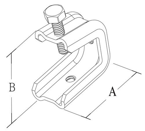 Morris 17469 Universal Beam Clamp, Steel, 3/4" Flange