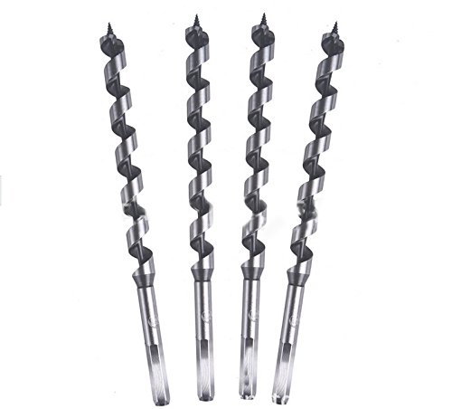Preamer Hex Shank 9 Inch Long Auger Drill Bit Set for Planting Wood Working Drilling Hole Cutter Tool,5-Piece, 1/4 inch- 1/2