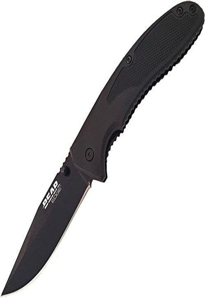 Bear Edge Zytel Sideliner, 3.5” 440 High Carbon Stainless Steel Blade, Black Zytel Handles, Assisted Opening with Reversible Pocket Clip (61106)