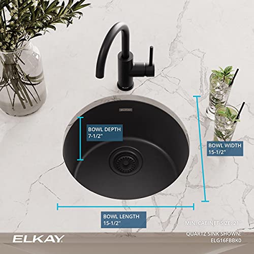 Elkay ELG16FBBK0 Sink, 18-1/8 x 18-1/8 x 7-1/2, Black