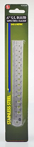 SE 6� Stainless Steel Ruler in SAE and Metric with Drill Gauge - 9263SR