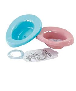 elongated sitz bath for perineal, hemorrhoidal, episiotomy soak relief - loved by pregnant postpartum women and elderly - rose color, 1 kit