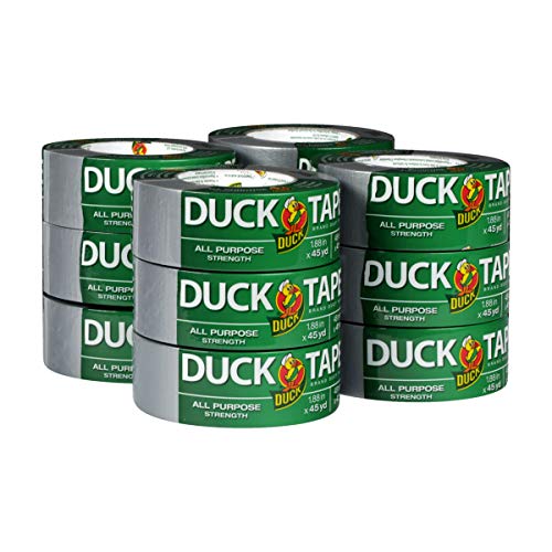 The Original Duck Tape Brand Duct Tape, 12-Pack 1.88 Inch x 45 Yard, 540 Total Yards, Silver (284358)