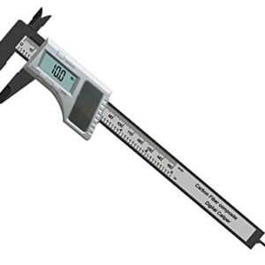 Precise 6" Solar Digital Caliper | Dual Power (Solar & Battery) | Carbon Fiber Composite | 0-150mm (6") Range | 0.1mm (0.01") Resolution | Zero Setting