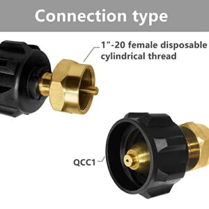 DOZYANT Propane Refill Adapter, LP Gas Cylinder Tank Coupler - Fits QCC1 / Type1 Propane Tank and 1 lb Throwaway Disposable Cylinder Propane Bottle Connector