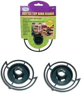 easy to make your own - recycle empty soda pop bottle top bird feeder (green - pack of 3)