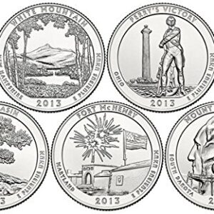 2013 P Complete Set of 5 National Park Quarters Uncirculated