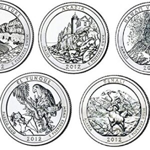 2012 P Complete Set of 5 National Park Quarters Uncirculated