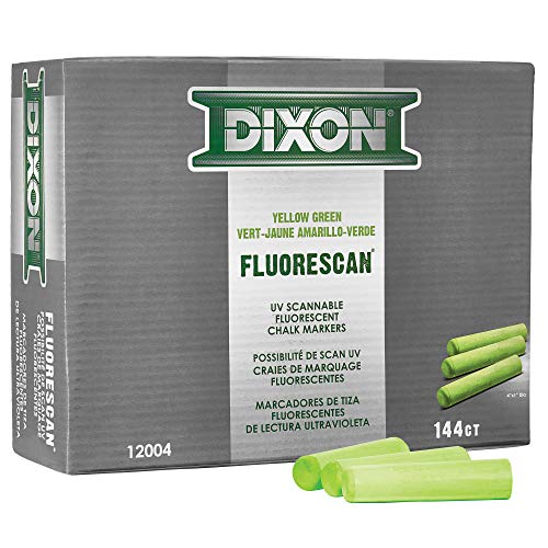 Dixon Industrial Fluorescan Tapered Chalk, Yellow/Green, 144 Count