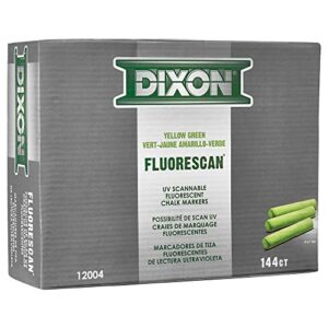 Dixon Industrial Fluorescan Tapered Chalk, Yellow/Green, 144 Count