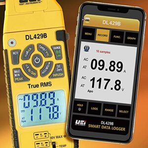 UEi Test Instruments DL429B Digital HVAC Clamp Meter True RMS Wireless Multimeter Auto-ranging 6000 Counts Voltage Tester, Measures Inrush AC/DC Current Temperature Capacitance Resistance Diodes NCV