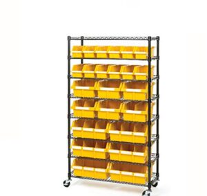 seville classics commerical grade nsf-certified bin rack storage steel wire shelving system - 24 bins - yellow