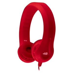 hamiltonbuhl kids-red hamilton buhl flex-phones foam headphones, red, kindergarten grade to 3 grade, small