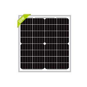 newpowa 20w 12v solar panel high-efficiency monocrystalline 12v pv module designed for 12v off grid system, charge your 12v battery of rv, boat, camper, trailer, gate opener