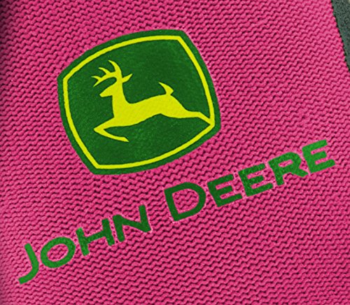 John Deere JD00021 Nitrile Foam Palm Dipped Gloves - Work Gloves for Women, Light-Duty Gloves with Elastic Wrist, Band Top Cuff, Black/Pink