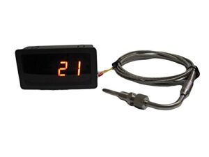 dtc egt sensors and gauge (red led) for exhaust temperature sensors with weld bund combo kit (fahrenheit)
