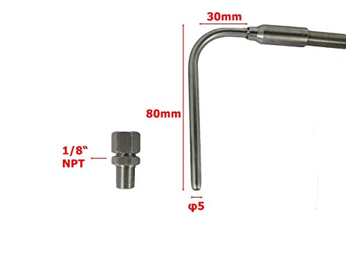 DTC EGT Sensors and Gauge (Red LED) for Exhaust Temperature Sensors with Weld Bund Combo Kit (Fahrenheit)