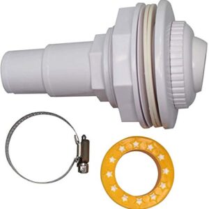 FibroPool Pool Return Jet Kit - Complete with Fittings, Eyeball Assembly, Clamp, Gaskets and PTFE Thread Tape - Compatible with Above Ground Pools