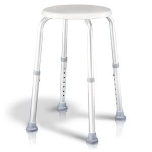 vive shower stool for inside shower waterproof - 21" adjustable bathroom chair for sitting, shaving - heavy duty and lightweight safety bench seat for elderly, senior, handicap and disabled (250lbs)