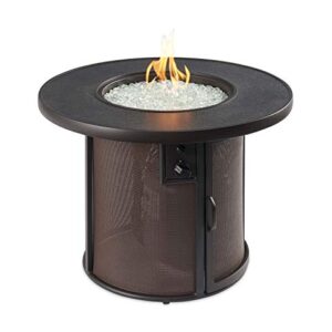 The Outdoor Greatroom Company Brown Stonefire Round Gas Fire Pit Table - Modern Outdoor Fire Pit for Patio - 55,000 BTUs