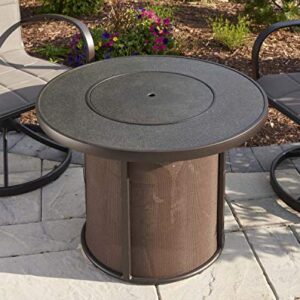 The Outdoor Greatroom Company Brown Stonefire Round Gas Fire Pit Table - Modern Outdoor Fire Pit for Patio - 55,000 BTUs